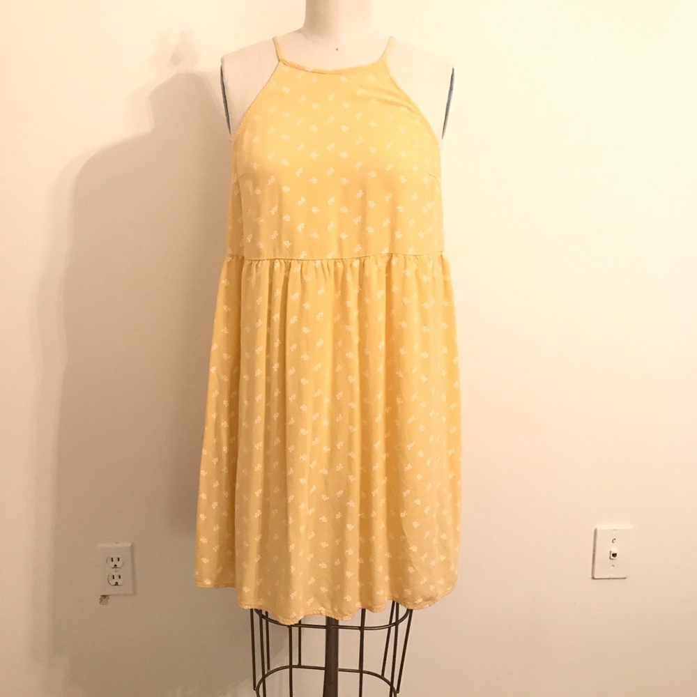 Yellow Floral Babydoll Dress